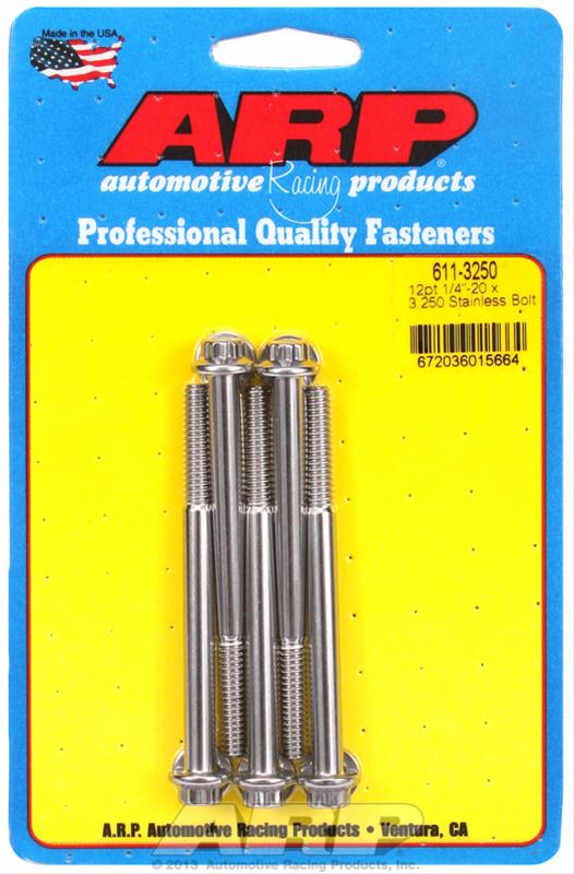 ARP 1/4-20 x 3.250 12pt SS SAE Bolt Kit (5/pkg) thumbnail 2