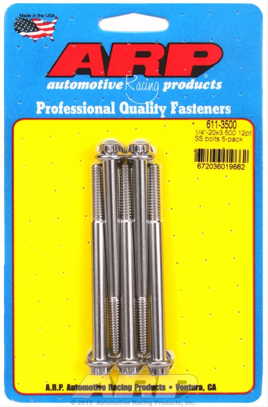 ARP 1/4-20 x 3.500 12pt SS SAE Bolt Kit (5/pkg) thumbnail 2