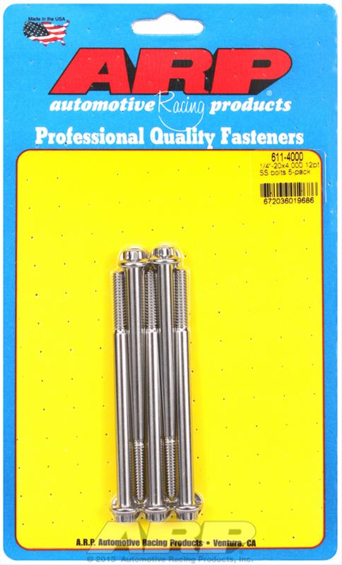 ARP 1/4-20 x 4.000 12pt SS SAE Bolt Kit (5/pkg) thumbnail 2