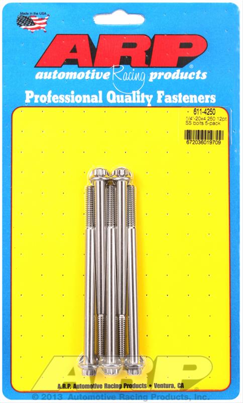 ARP 1/4-20 x 4.250 12pt SS SAE Bolt Kit (5/pkg) thumbnail 2