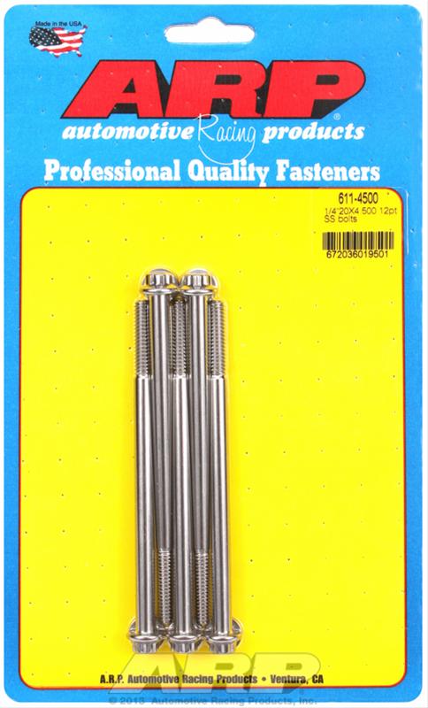 ARP 1/4-20 x 4.500 12pt Stainless Steel Bolts (Set of 5) thumbnail 2