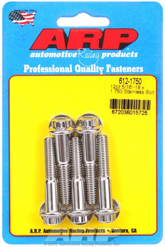 ARP 5/16 Inch -18 x 1.750 12pt SS Bolts (5/pkg) thumbnail 2
