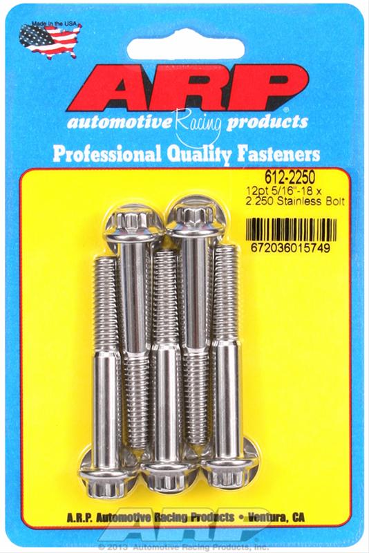 ARP 5/16 in.-18 RH Thread, 2.250 in 12 Point SS 300 Bolts - Set of 5 thumbnail 2