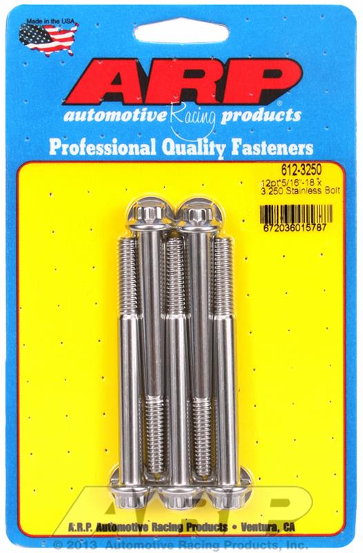 ARP 5/16-18 x 3.250 12pt Stainless Steel SAE Bolt Kit thumbnail 2