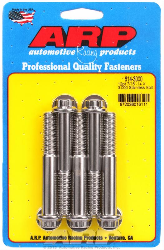 ARP 7/16-14 X 3.000 12pt 1/2 wrenching SS bolts thumbnail 2
