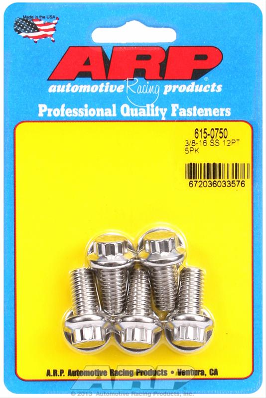 ARP 3/8 in.-16 RH Thread, 0.750 in 12 Point SS 300 Bolts - Set of 5 thumbnail 2