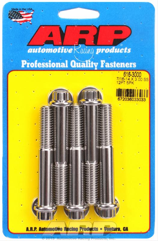 ARP 7/16-14 X 3.000 12pt SS bolts thumbnail 2
