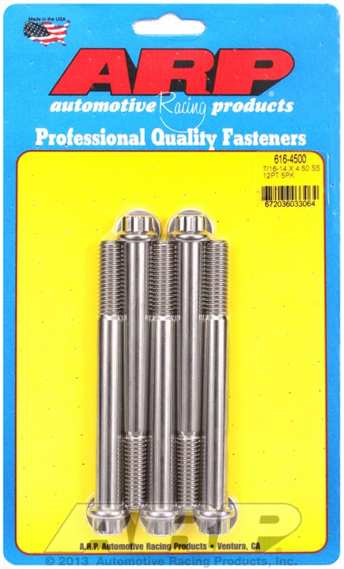 ARP 7/16-14 X 4.500 12pt SS bolts thumbnail 2