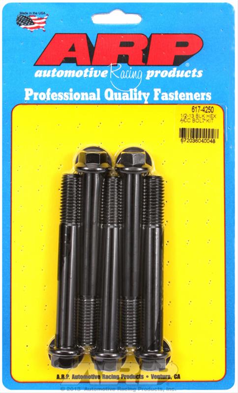ARP 1/2-13 x 4.250 hex black oxide bolts thumbnail 2