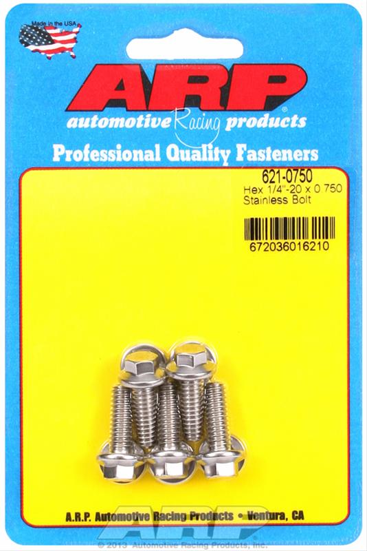 ARP 1/4in x 20 - .75in UHL Hex SS Bolt (5/pkg) thumbnail 2