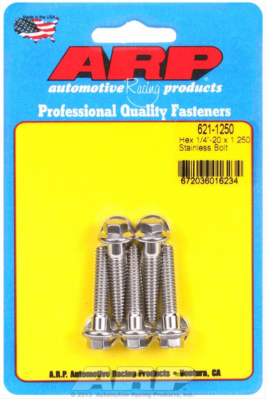 ARP 1/4 in.-20 RH Thread, 1.250 in Hex Head SS 300 Bolts - Set of 5 thumbnail 2