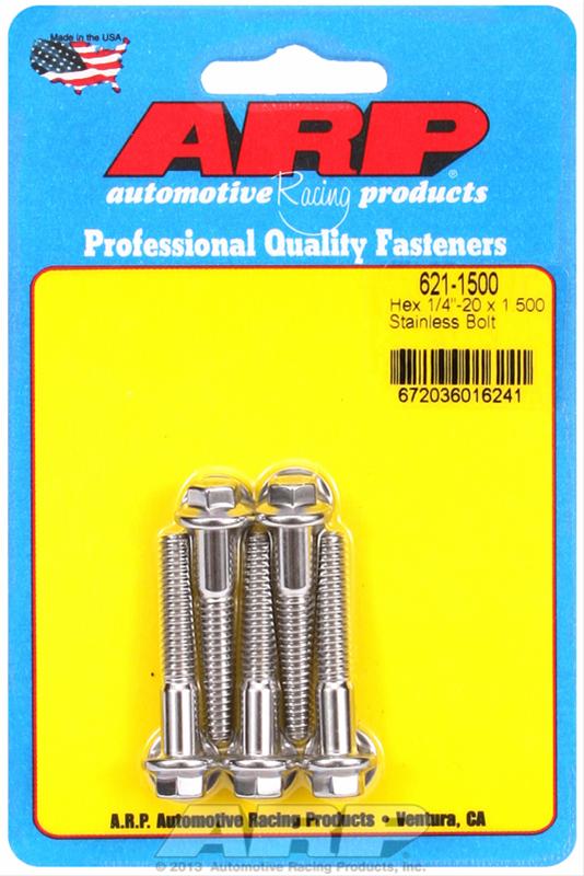 ARP 1/4 in.-20 RH Thread, 1.500 in Hex Head SS 300 Bolts - Set of 5 thumbnail 2
