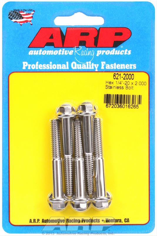 ARP 1/4-20 x 2in SS Hex Bolt Kit (Pack of 5) thumbnail 2