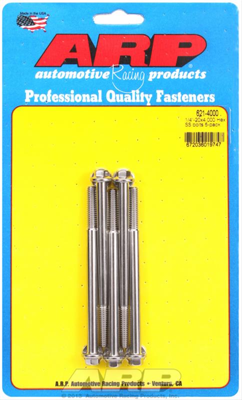 ARP 1/4-20 x 4.000 hex SS bolts thumbnail 2