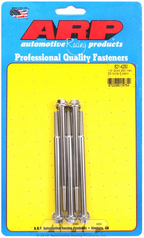ARP 1/4-20 x 4.250in UHL Hex Stainless Steel Bolts (5/pkg) thumbnail 2