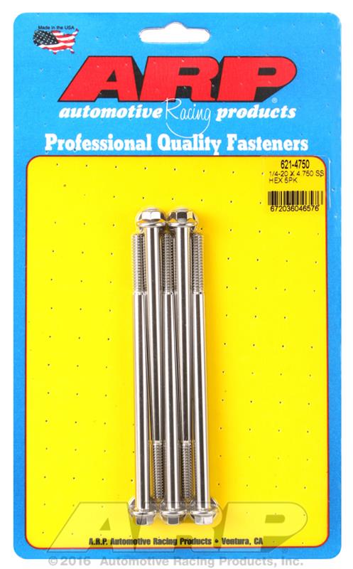 ARP 1/4-20 x 4.750 hex SS bolts thumbnail 2