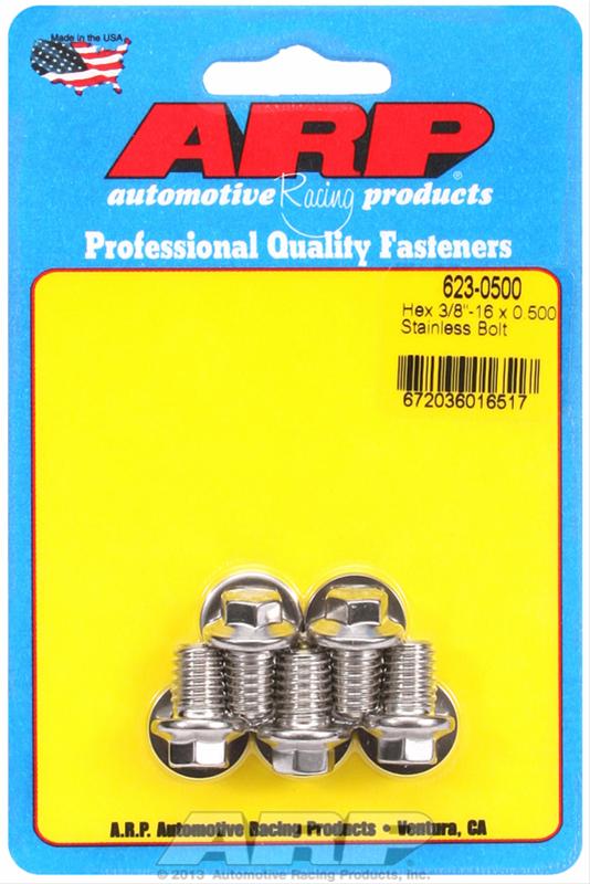 ARP 3/8-16 x 0.500 Hex SS Bolts (5/pkg) thumbnail 2