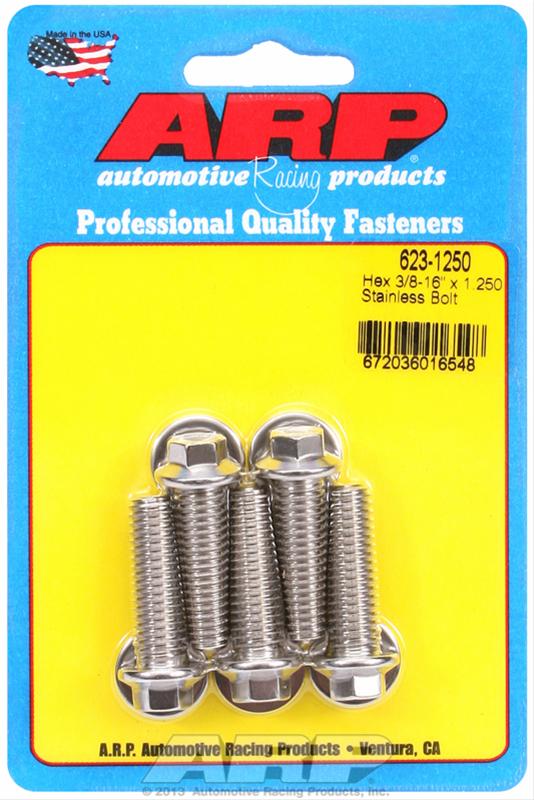 ARP 3/8-16 x 1.250 Hex SS Bolts (5/pkg) thumbnail 2