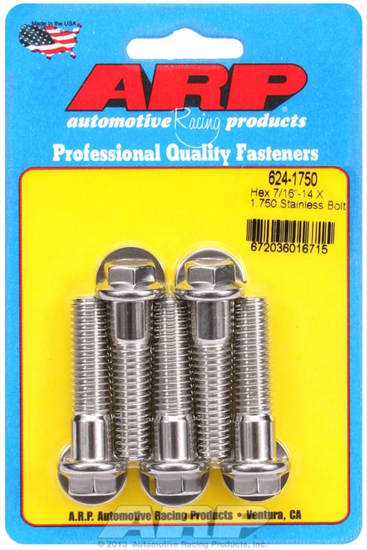 ARP 7/16-14 X 1.750 hex 1/2 wrenching SS bolts thumbnail 2
