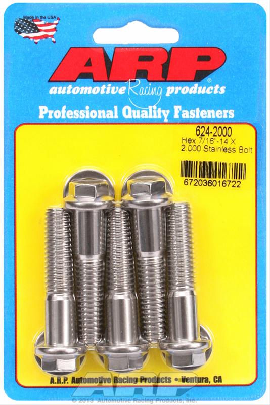 ARP 7/16-14 x 2in SS Hex Bolt Kit (Pack of 5) thumbnail 2