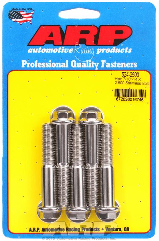 ARP 7/16-14 x 2.5in SS Hex Bolt Kit (Pack of 5) thumbnail 2