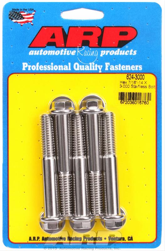 ARP 7/16-14 X 3.000 hex 1/2 wrenching SS bolts thumbnail 2