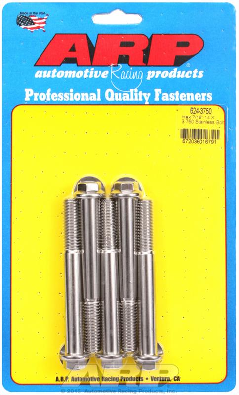 ARP 7/16-14 X 3.750 hex 1/2 wrenching SS bolts thumbnail 2