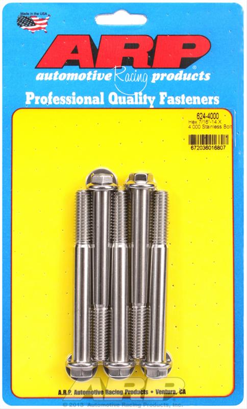 ARP 7/16-14 X 4.000 hex 1/2 wrenching SS bolts thumbnail 2