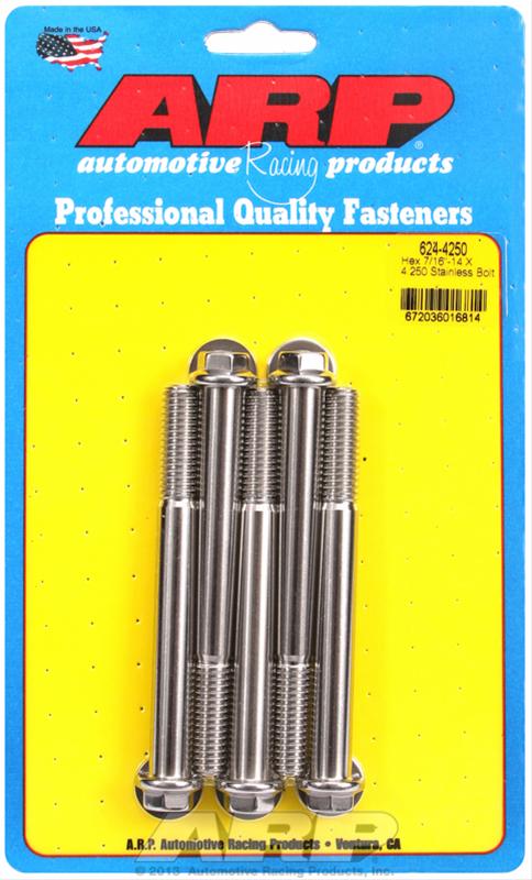 ARP 7/16-14 X 4.250 hex 1/2 wrenching SS bolts thumbnail 2