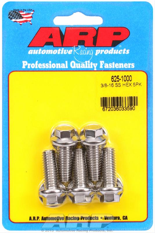 ARP 3/8-16 x 1.000 Hex 7/16 Wrenching SS Bolts (5/pkg) thumbnail 2