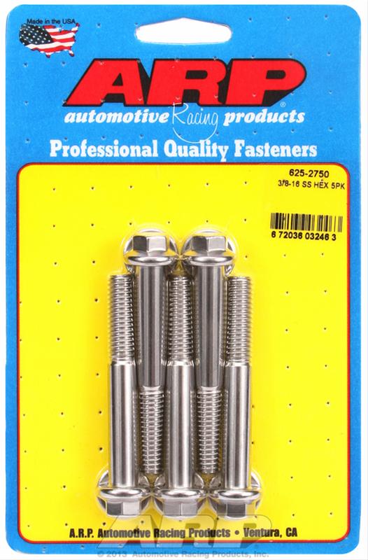 ARP 3/8-16 x 2.750 hex 7/16 wrenching SS bolts thumbnail 2