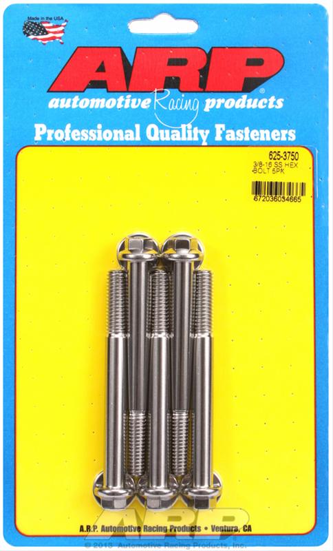 ARP 3/8-16 x 3.750 hex 7/16 wrenching SS bolts thumbnail 2