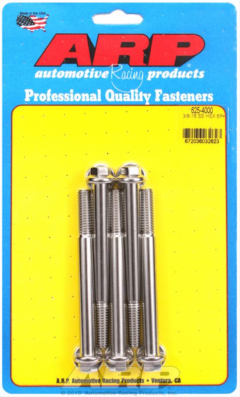ARP 3/8-16 x 4.000 Hex 7/16 Wrenching SS Bolts thumbnail 2
