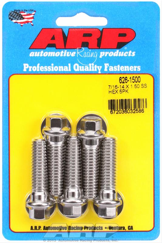 ARP 7/16-14 x 1.500 Hex SS Bolts (5/pkg) thumbnail 2