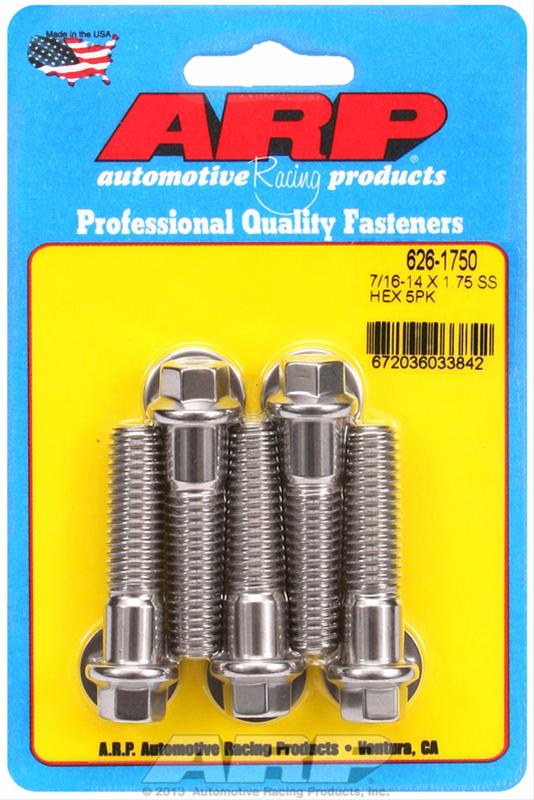 ARP 7/16-14 X 1.750 hex SS bolts thumbnail 2