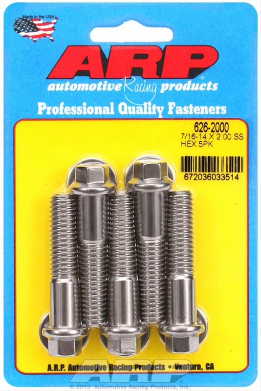 ARP 7/16-14 X 2.000 hex SS bolts thumbnail 2