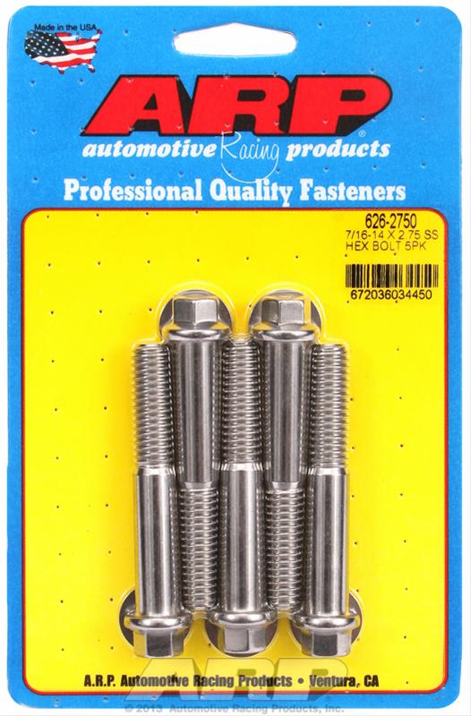 ARP 7/16-14 X 2.750 hex SS bolts thumbnail 2