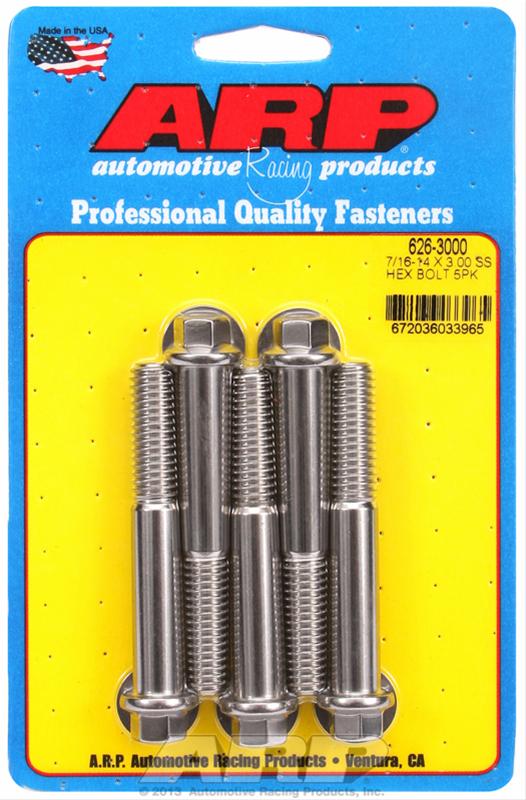 ARP 7/16-14 X 3.000 hex SS bolts thumbnail 2