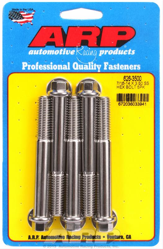 ARP 7/16-14 x 3.500 Hex SS Bolts (5/pkg) thumbnail 2