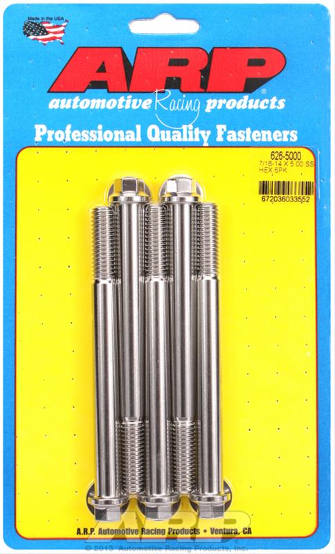 ARP 7/16-14 X 5.000 hex SS bolts thumbnail 2