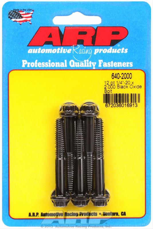 ARP 1/4-20 x 2.000 Hex Black Oxide Bolts (Pack of 5) thumbnail 2