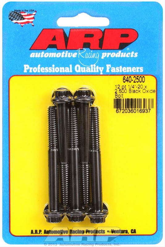 ARP 1/4-20 x 2.500 12pt black oxide bolts thumbnail 2
