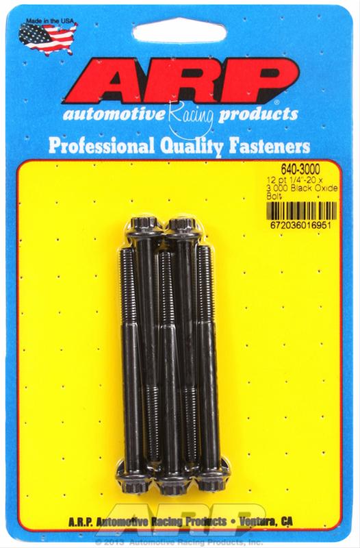 ARP 1/4-20 x 3.000 12pt black oxide bolts thumbnail 2
