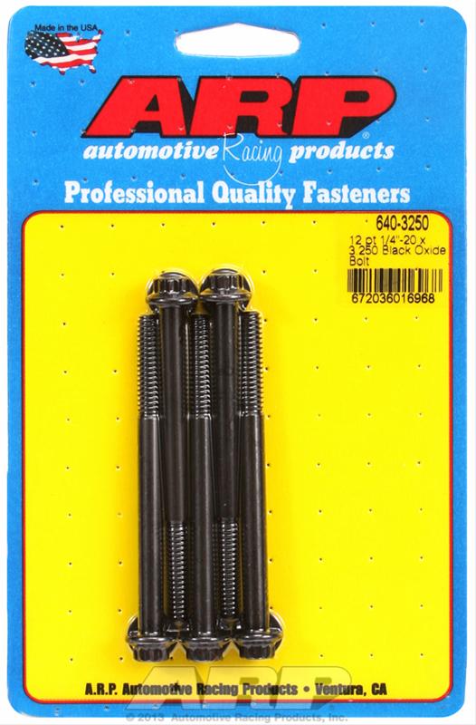 ARP 1/4-20 x 3.250 12pt black oxide bolts thumbnail 2