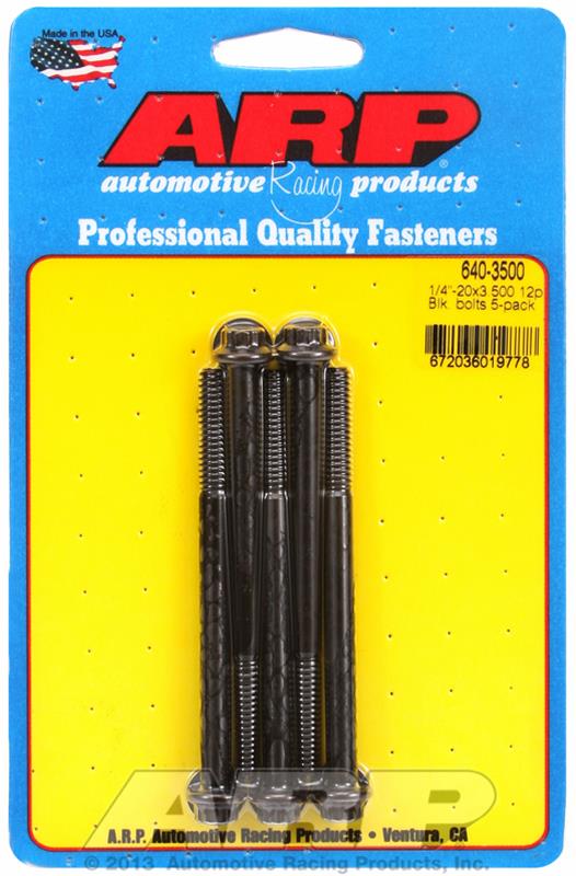ARP 1/4-20 x 3.500 12pt black oxide bolts thumbnail 3