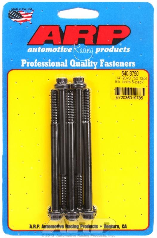 ARP 1/4-20 x 3.750 12pt Black Oxide Bolts (5/Pkg) thumbnail 2