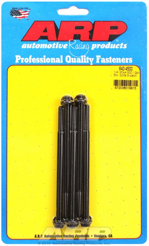ARP 1/4-20 x 4.500 12pt black oxide bolts thumbnail 2