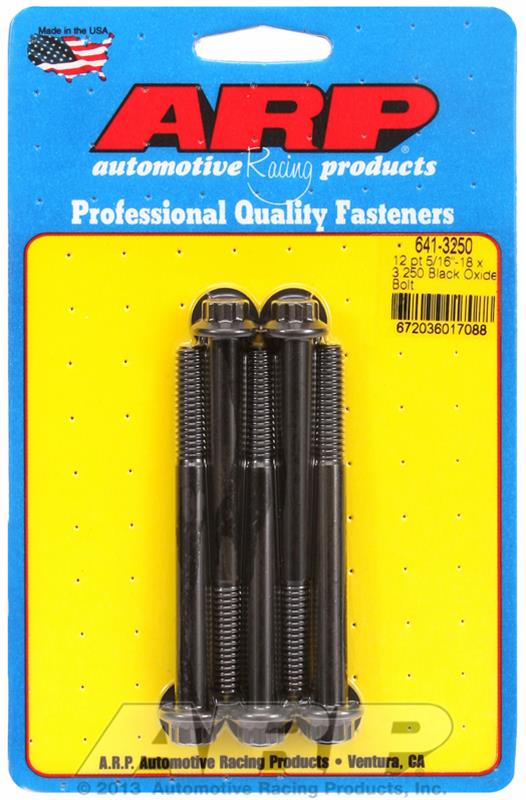ARP 5/16in-18 x 3.250in 12pt Black Oxide Bolts (Set of 5) thumbnail 3
