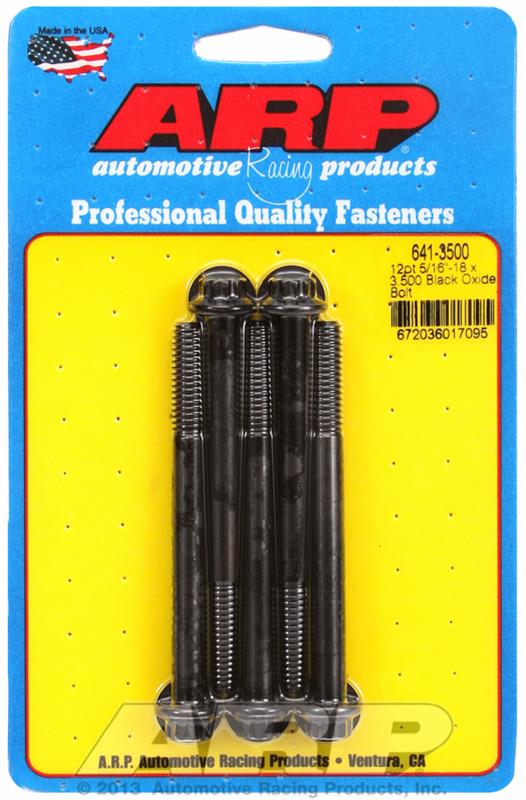 ARP 5/16in-18 x 3.500in 12pt Black Oxide Bolts (Set of 5) thumbnail 2