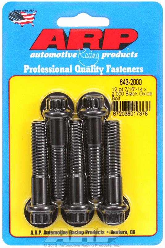 ARP 7/16-14 x 2.000 12pt Black Oxide Bolts thumbnail 2